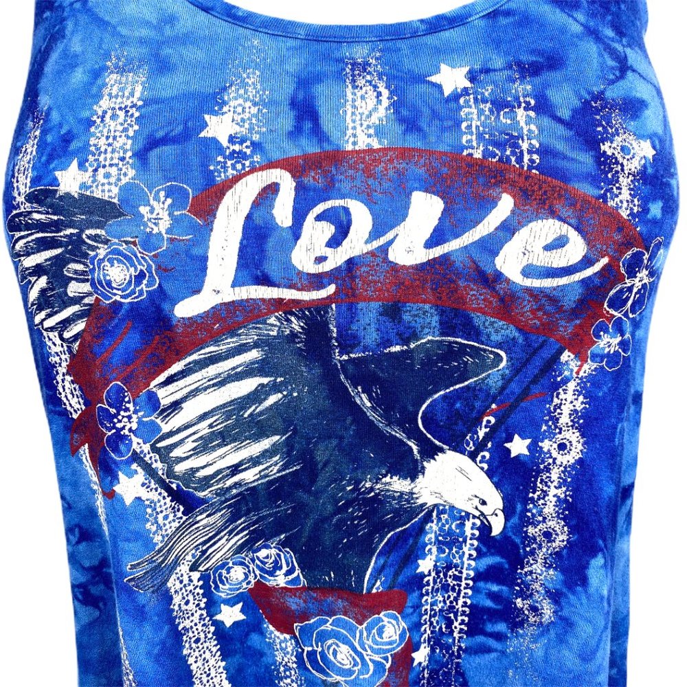 Blue "Love" Eagle Racerback Tank Top